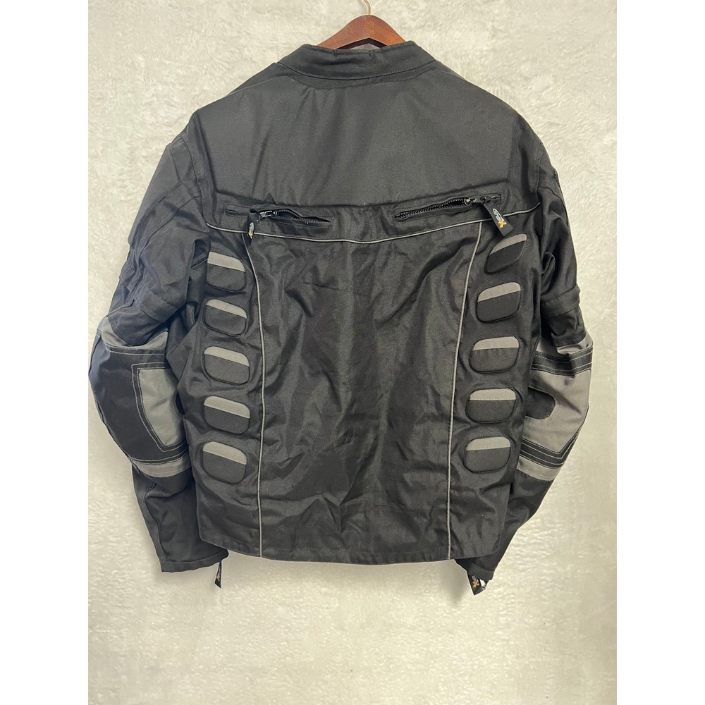 Xelement Armored Motorcycle Racing Jacket Black Grey Padded Riding Gear Mens - Picture 12 of 15